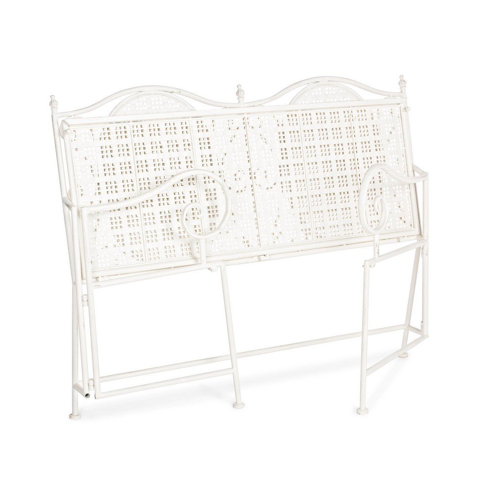 Panca 2 Posti Acciaio Bianco Vintage da Esterno - IRENE