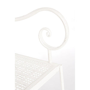 Panca 2 Posti Acciaio Bianco Vintage da Esterno - IRENE