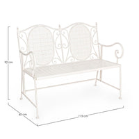 Panca 2 Posti Acciaio Bianco Vintage da Esterno - IRENE