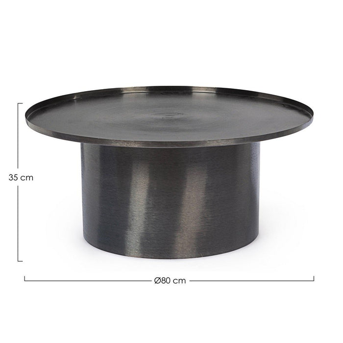 Tavolino Acciaio Nero Moderno da Interno 80 cm - HISPER