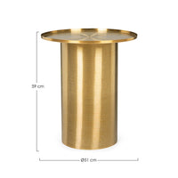 Tavolino Acciaio Oro Moderno da Interno 51 cm - HISPER