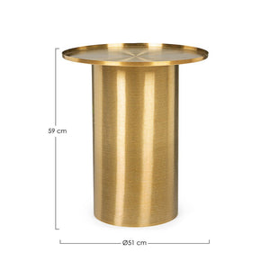 Tavolino Acciaio Oro Moderno da Interno 51 cm - HISPER