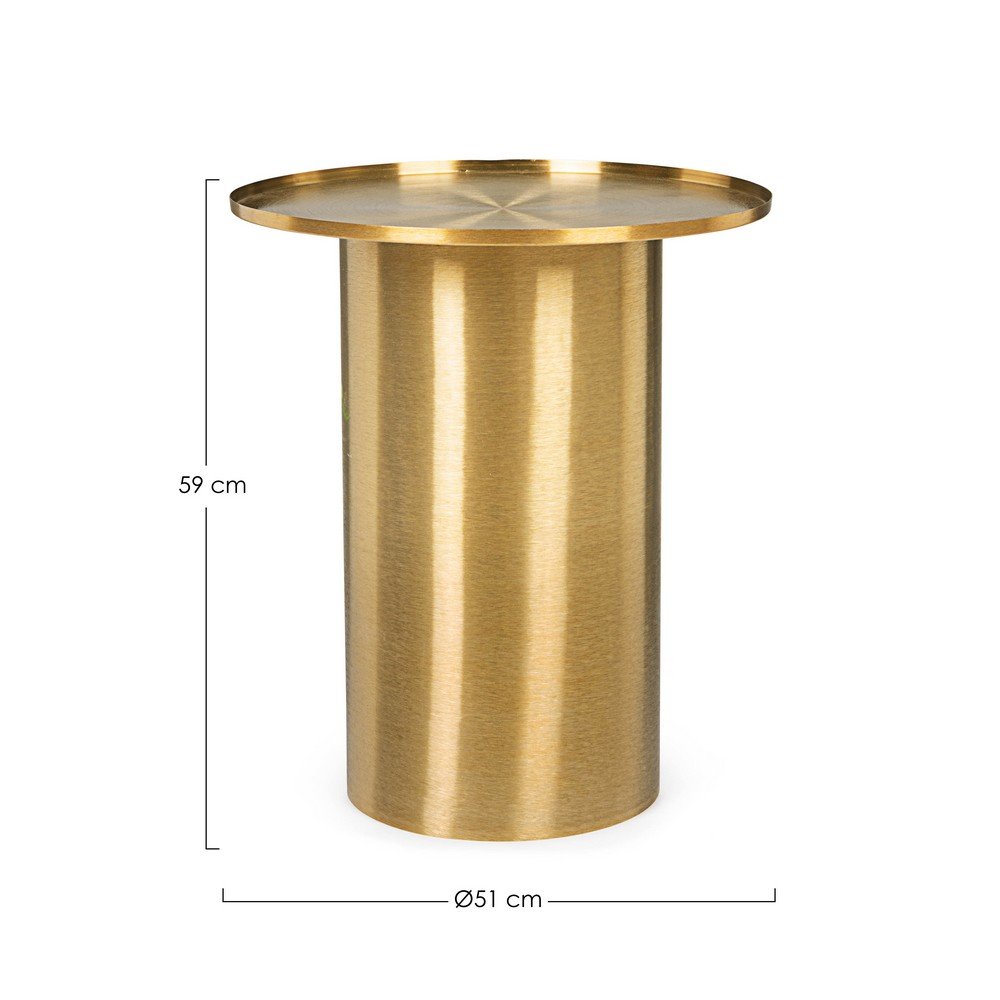 Tavolino Acciaio Oro Moderno da Interno 51 cm - HISPER
