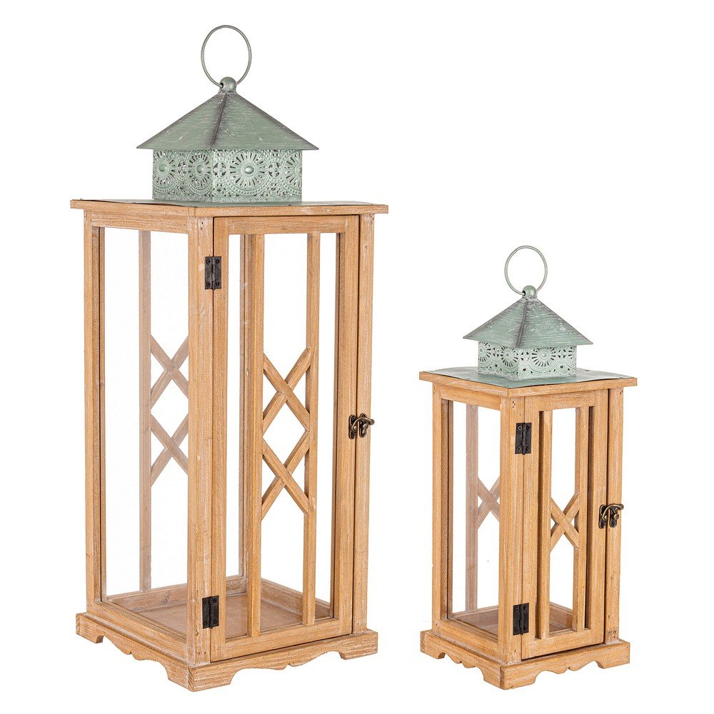Lanterna Legno Verde Rustica da Interno - HIROSHI