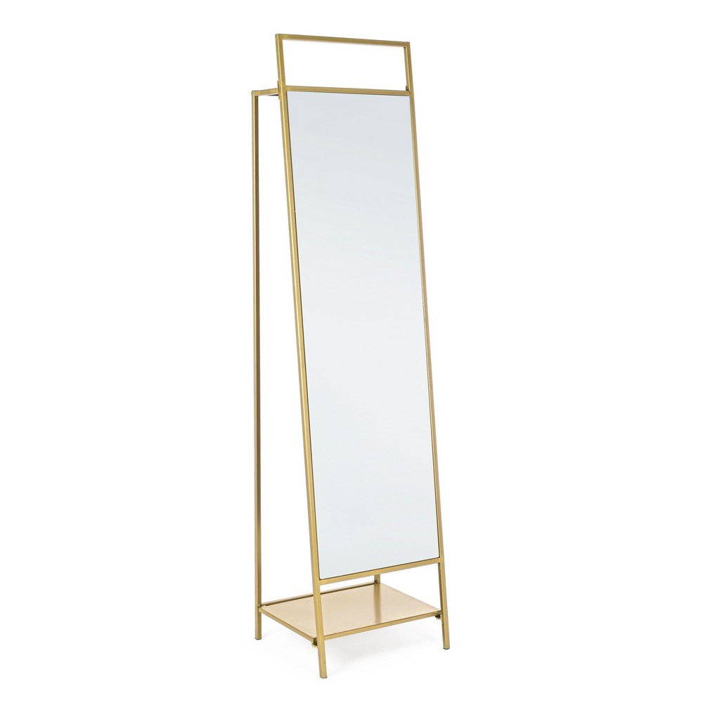 Specchio con Porta Abiti Acciaio Oro Moderno da Interno - HILL