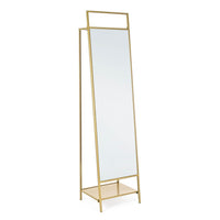 Specchio con Porta Abiti Acciaio Oro Moderno da Interno - HILL