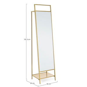 Specchio con Porta Abiti Acciaio Oro Moderno da Interno - HILL