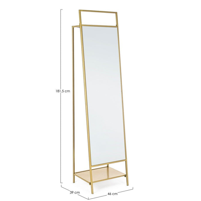 Specchio con Porta Abiti Acciaio Oro Moderno da Interno - HILL