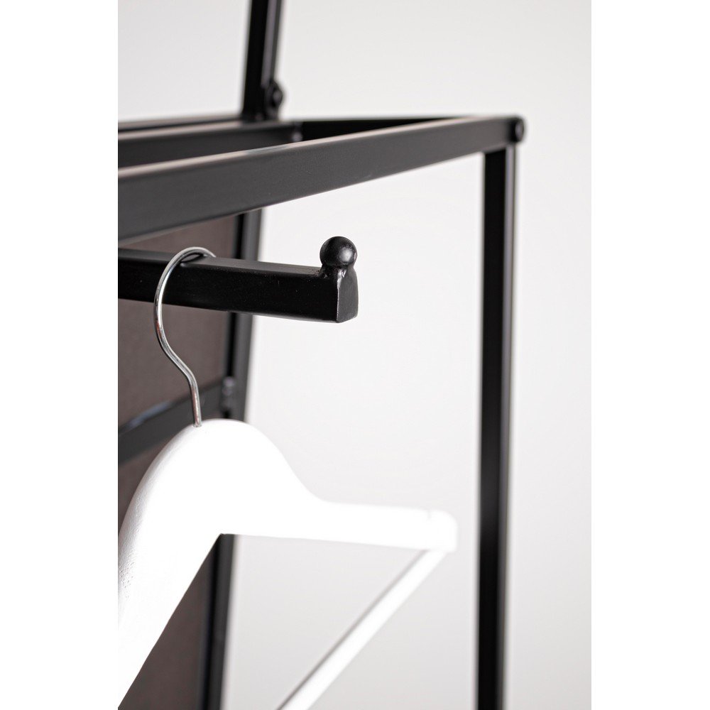 Specchio con Portabiti Acciaio Nero Moderno da Interno - HILL