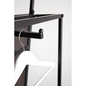 Specchio con Portabiti Acciaio Nero Moderno da Interno - HILL