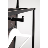 Specchio con Portabiti Acciaio Nero Moderno da Interno - HILL