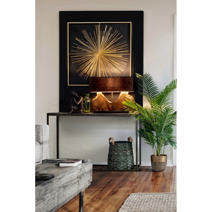 Decorazione Parete Acciaio Oro Moderna da Interno 90x90 - HERNANDEZ