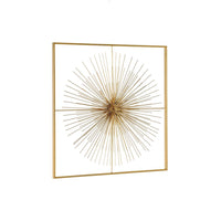 Set 2 Decorazioni da Parete Acciaio Oro Moderna 51x51 - HERNANDEZ