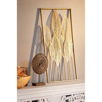 Decorazione da Parete Acciaio Oro Moderna 52x95 cm - HERNANDEZ