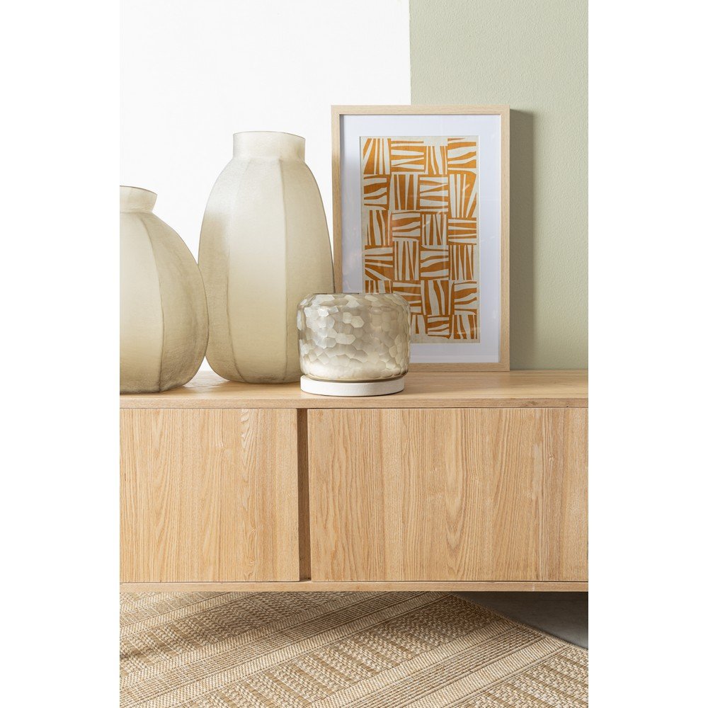 Vaso Vetro Beige Moderno da Interno H49,5 cm - HASSAN