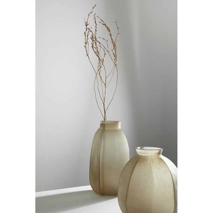 Vaso Vetro Beige Moderno da Interno H49,5 cm - HASSAN
