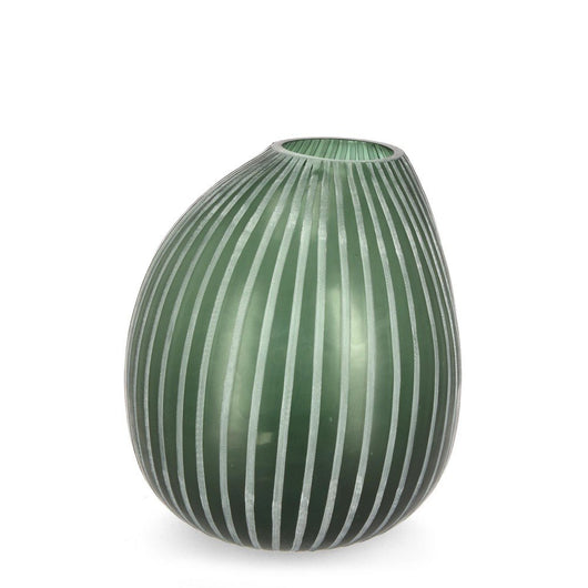 Vaso in Vetro Verde Moderno da Interno H28 cm - HASSAN