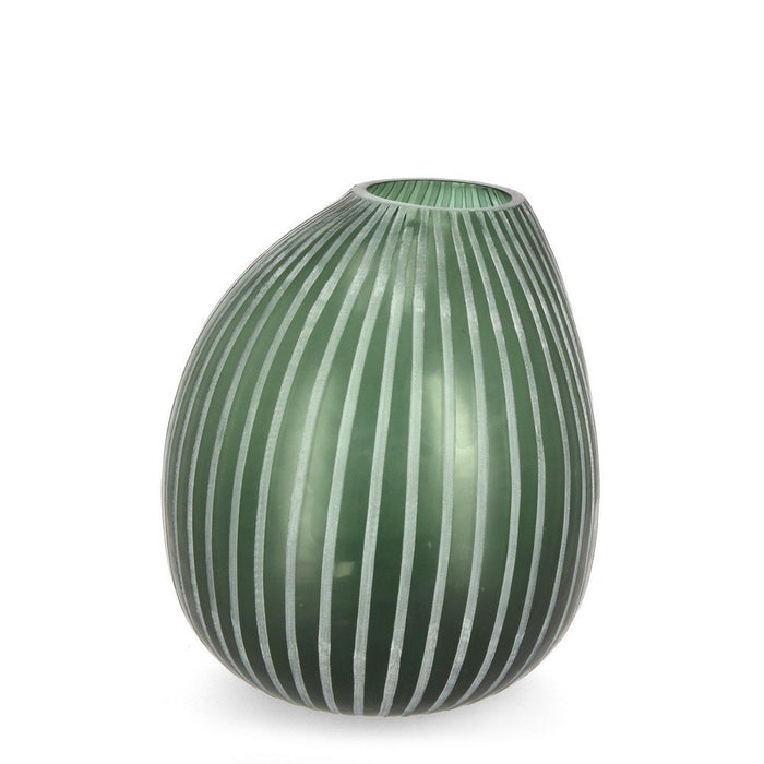 Vaso in Vetro Verde Moderno da Interno H28 cm - HASSAN