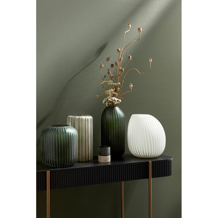 Vaso in Vetro Verde Moderno da Interno H36 cm - HASSAN