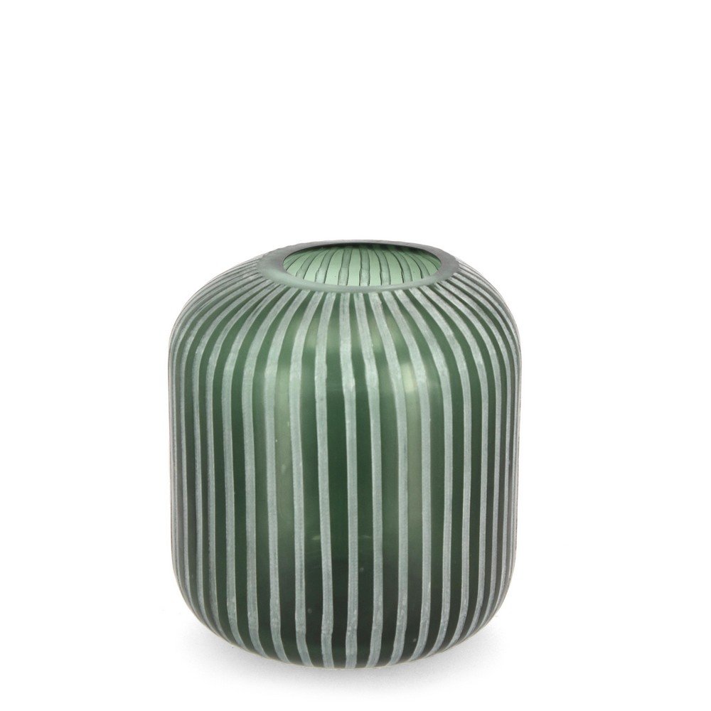 Vaso in Vetro Verde Stile Moderno H26 cm - HASSAN