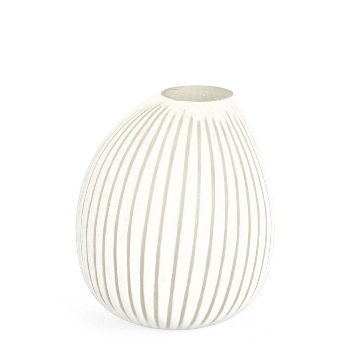 Vaso in Vetro Bianco Moderno da Interno H28 cm - HASSAN
