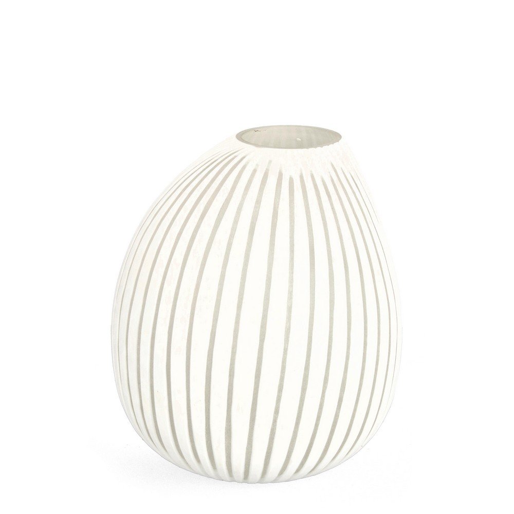 Vaso in Vetro Bianco Moderno da Interno H28 cm - HASSAN
