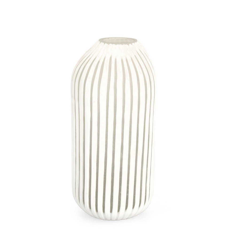 Vaso in Vetro Bianco Moderno da Interno H36 cm - HASSAN