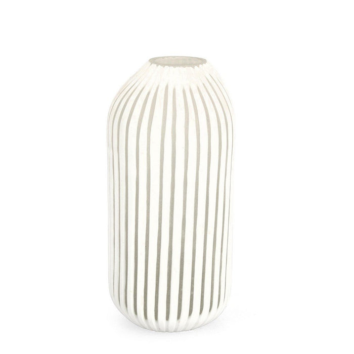 Vaso in Vetro Bianco Moderno da Interno H36 cm - HASSAN