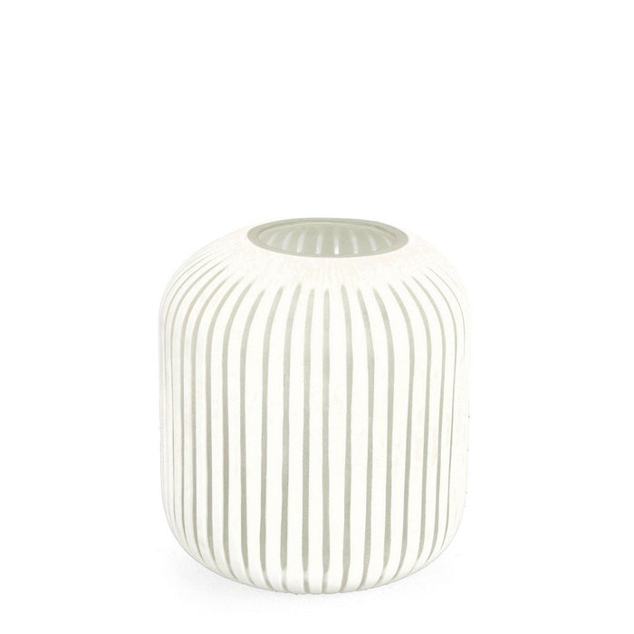 Vaso in Vetro Bianco Moderno da Interno H26 cm - HASSAN