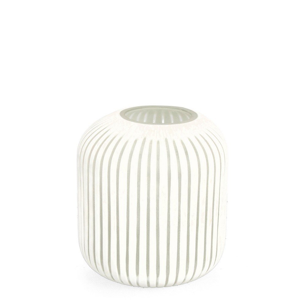 Vaso in Vetro Bianco Moderno da Interno H26 cm - HASSAN