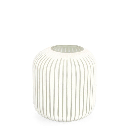 Vaso in Vetro Bianco Moderno da Interno H26 cm - HASSAN