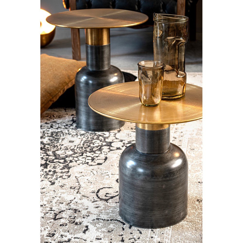 Tavolino Acciaio Nero Industriale da Interni 45 cm - HARMONY