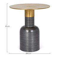 Tavolino Acciaio Nero Industriale da Interni 45 cm - HARMONY