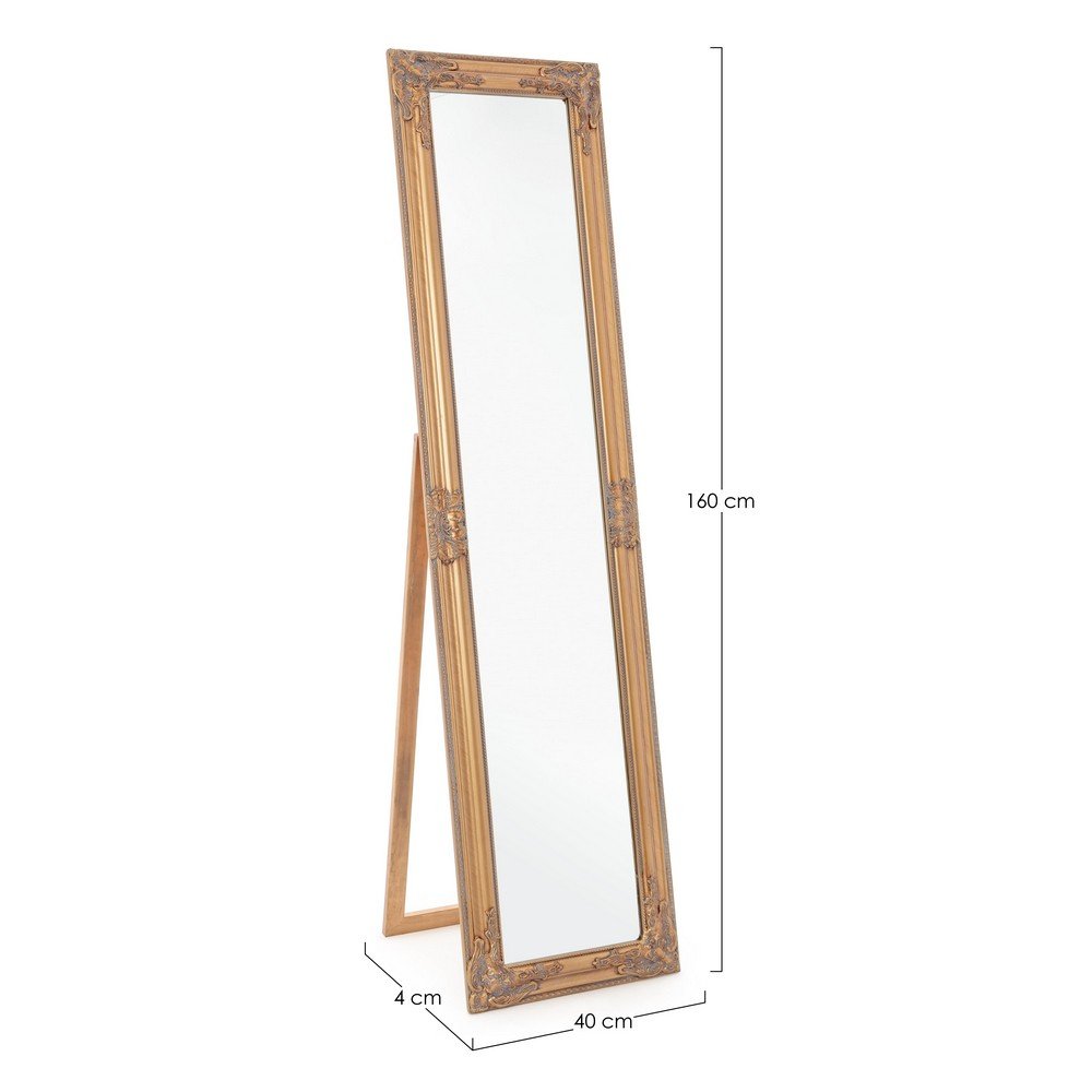 Specchio da Terra Legno Oro Classico da Interno 40x160 - HALL