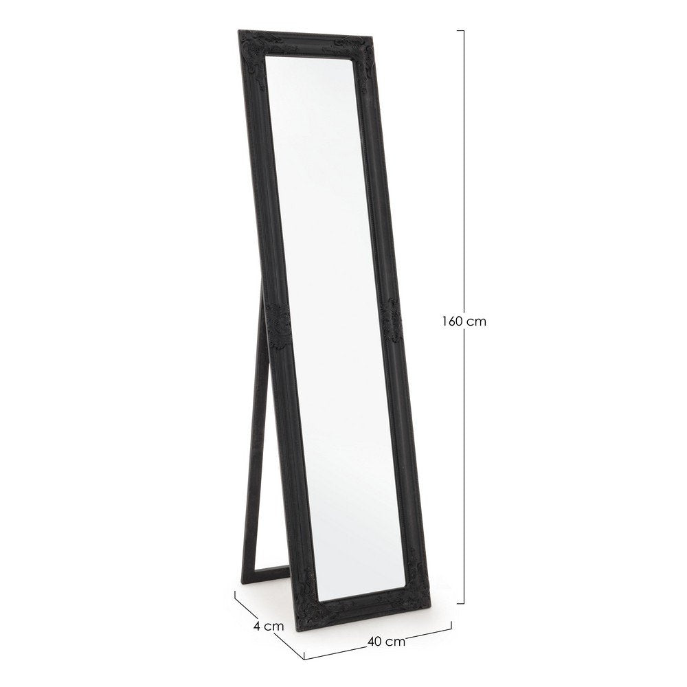 Specchio da Terra Legno Nero Classico da Interno 40x160 cm - HALL
