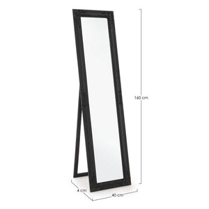 Specchio da Terra Legno Nero Classico da Interno 40x160 cm - HALL