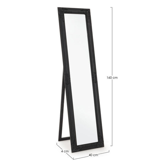 Specchio da Terra Legno Nero Classico da Interno 40x160 cm - HALL