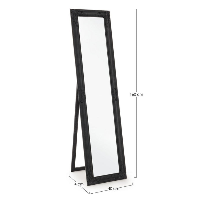 Specchio da Terra Legno Nero Classico da Interno 40x160 cm - HALL