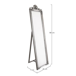 Specchio da Terra Argentato Stile Classico H180 cm - HALL