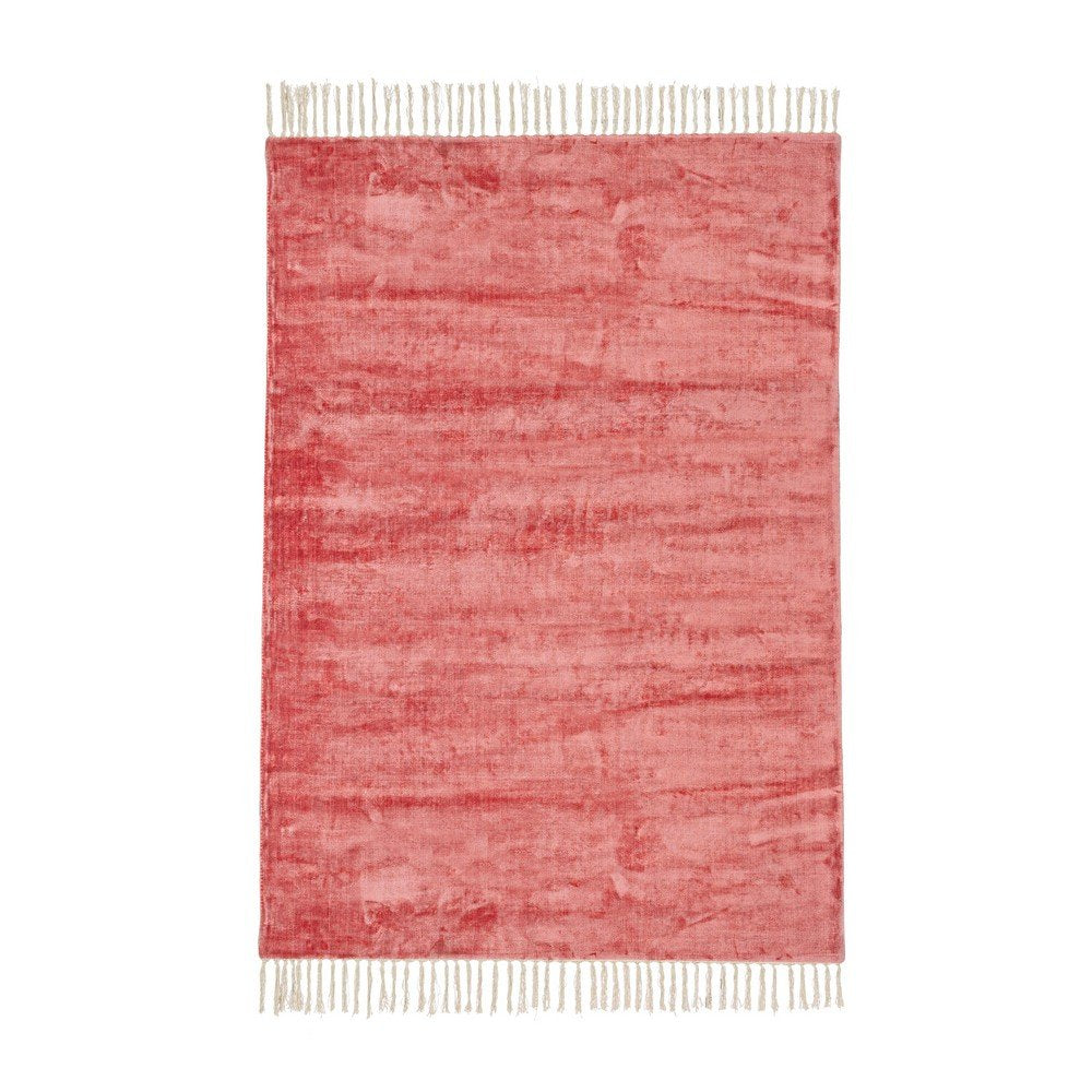Tappeto Viscosa Rosso Moderno da Interno 140x200 cm - GRAY Colore: Rosso, Dimensione: 140x200