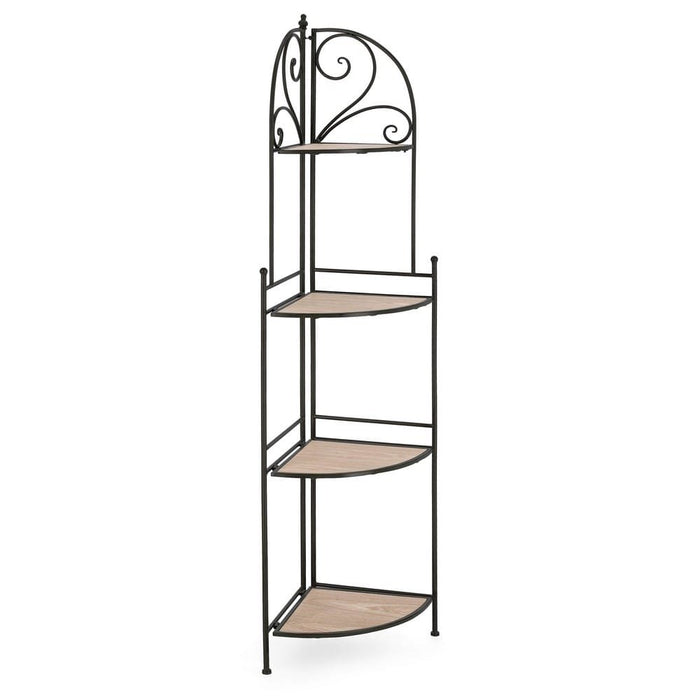 Angoliera 4 Piani Acciaio Nero da Interno - GISELLE