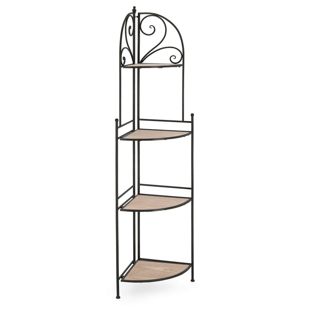 Angoliera 4 Piani Acciaio Nero da Interno - GISELLE