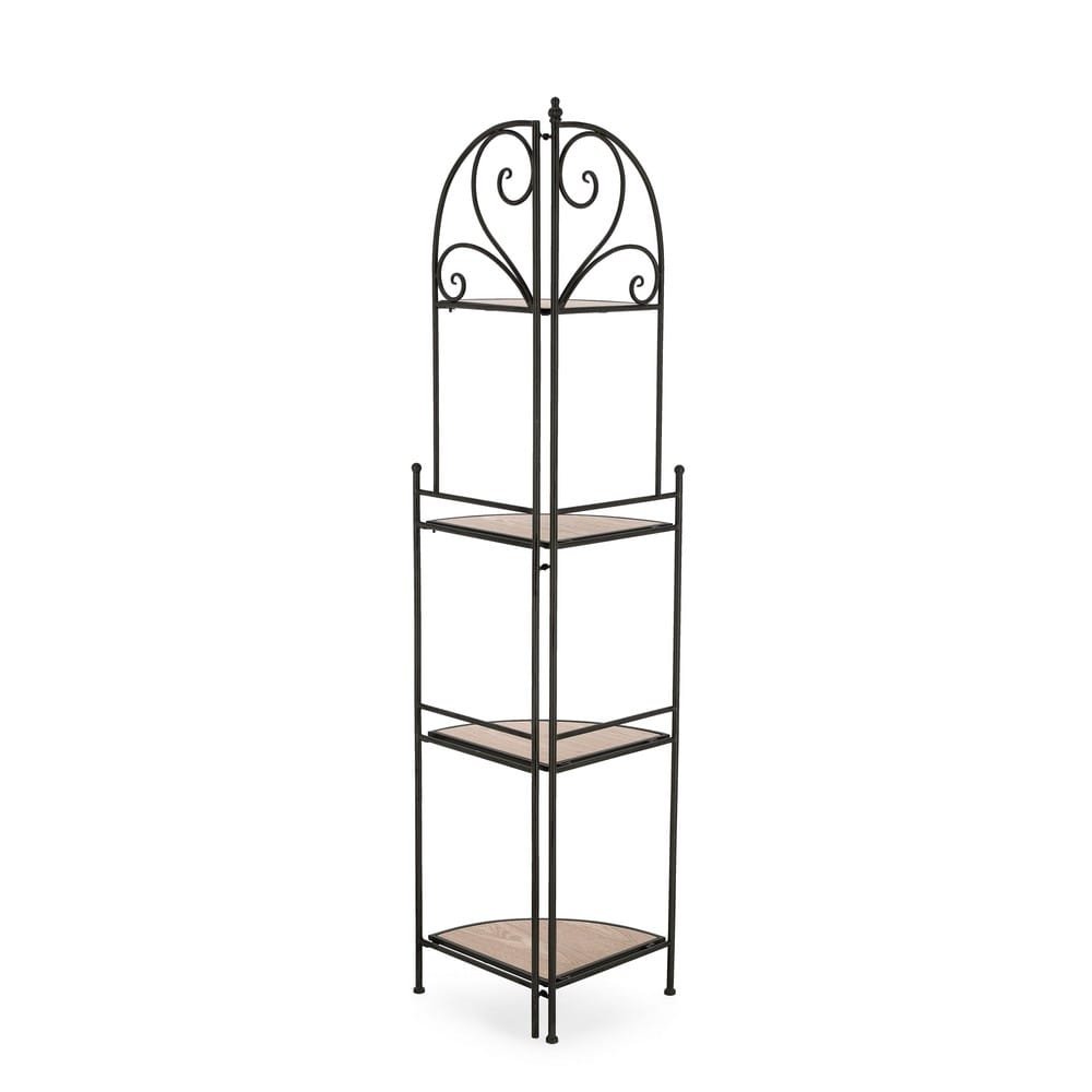 Angoliera 4 Piani Acciaio Nero da Interno - GISELLE