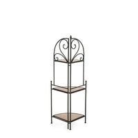 Angoliera 3 Piani Acciaio Nero Stile Rustico da Interno - GISELLE