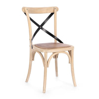 Sedia Legno Naturale Rustica da Interno - CROSS Colore: Marrone chiaro