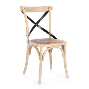 Sedia Legno Naturale Rustica da Interno - CROSS Colore: Marrone chiaro