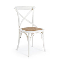 Sedia Legno Naturale Rustica da Interno - CROSS Colore: Bianco