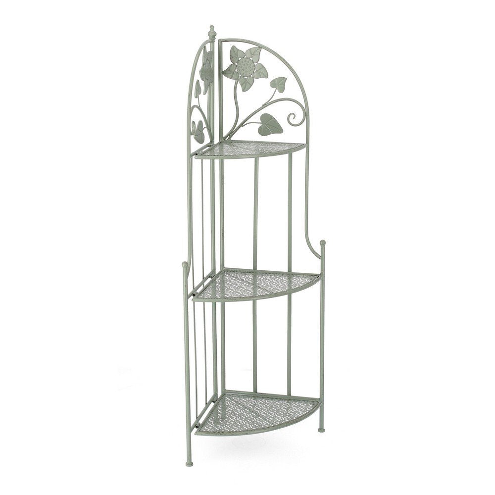 Angoliera 3 Piani Acciaio Verde Stile Rustico da Interno - GIANNA