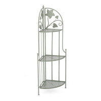 Angoliera 3 Piani Acciaio Verde Stile Rustico da Interno - GIANNA