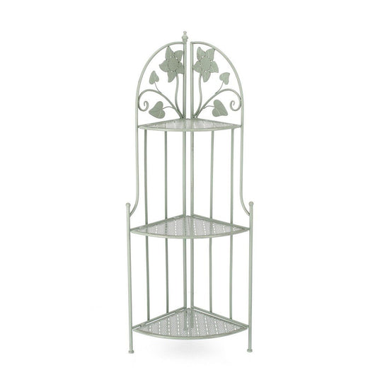 Angoliera 3 Piani Acciaio Verde Stile Rustico da Interno - GIANNA